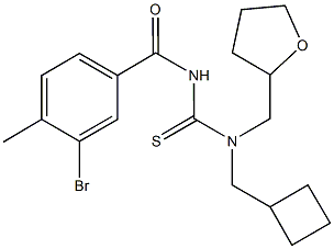 N'-(3-bromo-4-methylbenzoyl)-N-(cyclobutylmethyl)-N-(tetrahydro-2-furanylmethyl)thiourea Struktur