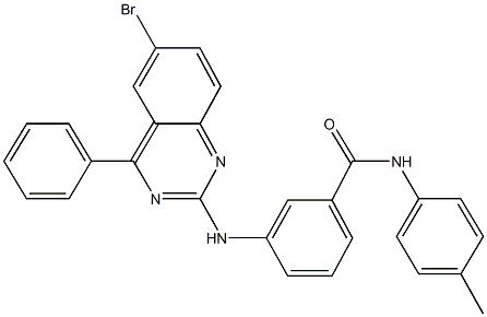 3-[(6-bromo-4-phenyl-2-quinazolinyl)amino]-N-(4-methylphenyl)benzamide Structure