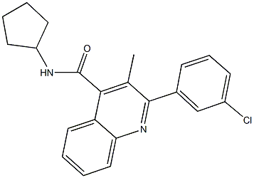 2-(3-chlorophenyl)-N-cyclopentyl-3-methyl-4-quinolinecarboxamide Structure