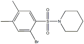 1-[(2-bromo-4,5-dimethylphenyl)sulfonyl]piperidine,,结构式