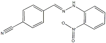 4-(2-{2-nitrophenyl}carbohydrazonoyl)benzonitrile,,结构式