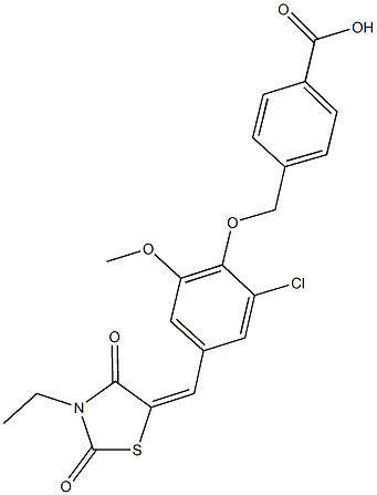 4-({2-chloro-4-[(3-ethyl-2,4-dioxo-1,3-thiazolidin-5-ylidene)methyl]-6-methoxyphenoxy}methyl)benzoic acid