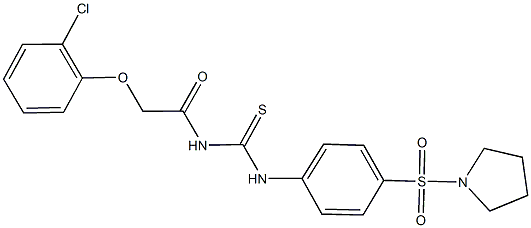 N-[(2-chlorophenoxy)acetyl]-N'-[4-(1-pyrrolidinylsulfonyl)phenyl]thiourea 化学構造式