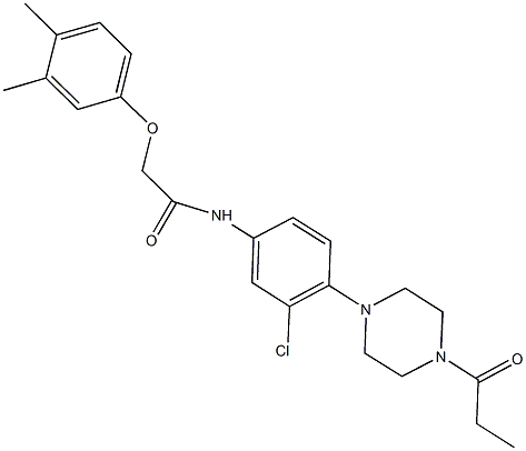 N-[3-chloro-4-(4-propionyl-1-piperazinyl)phenyl]-2-(3,4-dimethylphenoxy)acetamide