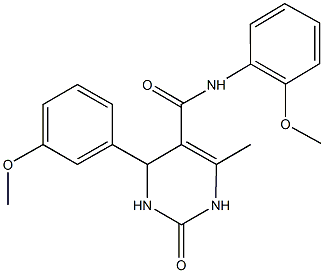 N-(2-methoxyphenyl)-4-(3-methoxyphenyl)-6-methyl-2-oxo-1,2,3,4-tetrahydro-5-pyrimidinecarboxamide Structure