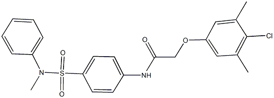 2-(4-chloro-3,5-dimethylphenoxy)-N-{4-[(methylanilino)sulfonyl]phenyl}acetamide 结构式