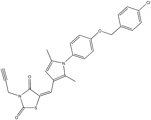 5-[(1-{4-[(4-chlorobenzyl)oxy]phenyl}-2,5-dimethyl-1H-pyrrol-3-yl)methylene]-3-(2-propynyl)-1,3-thiazolidine-2,4-dione|