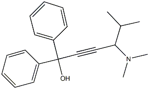 4-(dimethylamino)-5-methyl-1,1-diphenyl-2-hexyn-1-ol Struktur