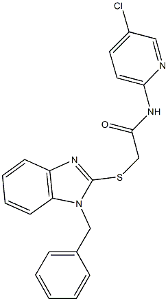 2-[(1-benzyl-1H-benzimidazol-2-yl)sulfanyl]-N-(5-chloro-2-pyridinyl)acetamide Struktur