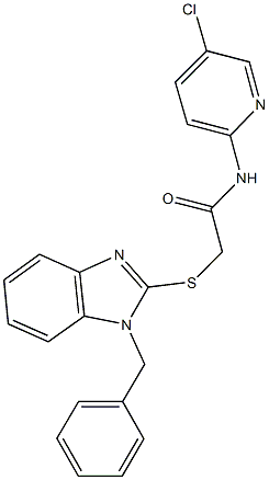 2-[(1-benzyl-1H-benzimidazol-2-yl)sulfanyl]-N-(5-chloro-2-pyridinyl)acetamide Structure