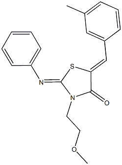 3-(2-methoxyethyl)-5-(3-methylbenzylidene)-2-(phenylimino)-1,3-thiazolidin-4-one Structure