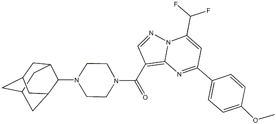 4-[3-{[4-(2-adamantyl)-1-piperazinyl]carbonyl}-7-(difluoromethyl)pyrazolo[1,5-a]pyrimidin-5-yl]phenyl methyl ether Struktur