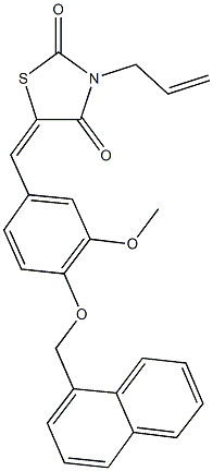 3-allyl-5-[3-methoxy-4-(1-naphthylmethoxy)benzylidene]-1,3-thiazolidine-2,4-dione Struktur