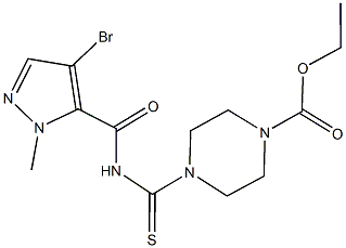 ethyl 4-({[(4-bromo-1-methyl-1H-pyrazol-5-yl)carbonyl]amino}carbothioyl)-1-piperazinecarboxylate|