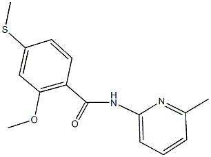 2-methoxy-N-(6-methyl-2-pyridinyl)-4-(methylsulfanyl)benzamide 化学構造式