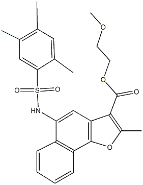 2-methoxyethyl 2-methyl-5-{[(2,4,5-trimethylphenyl)sulfonyl]amino}naphtho[1,2-b]furan-3-carboxylate Structure