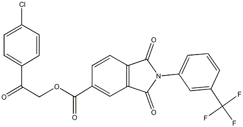 2-(4-chlorophenyl)-2-oxoethyl 1,3-dioxo-2-[3-(trifluoromethyl)phenyl]-5-isoindolinecarboxylate,,结构式