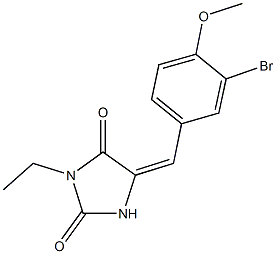 5-(3-bromo-4-methoxybenzylidene)-3-ethyl-2,4-imidazolidinedione Structure