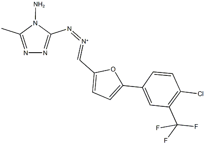 3-[2-({5-[4-chloro-3-(trifluoromethyl)phenyl]-2-furyl}methylene)-2lambda~5~-diazenyl]-5-methyl-4H-1,2,4-triazol-4-amine|