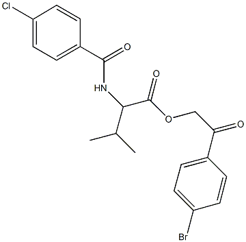 2-(4-bromophenyl)-2-oxoethyl 2-[(4-chlorobenzoyl)amino]-3-methylbutanoate,,结构式