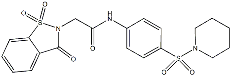 2-(1,1-dioxido-3-oxo-1,2-benzisothiazol-2(3H)-yl)-N-[4-(1-piperidinylsulfonyl)phenyl]acetamide