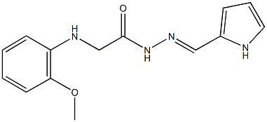 2-(2-methoxyanilino)-N'-(1H-pyrrol-2-ylmethylene)acetohydrazide,,结构式