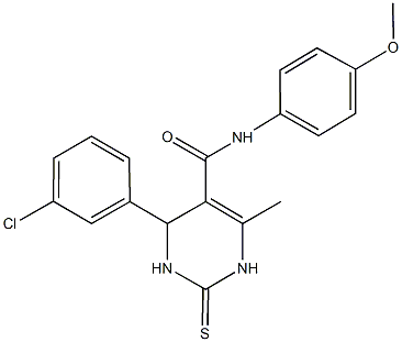 4-(3-chlorophenyl)-N-(4-methoxyphenyl)-6-methyl-2-thioxo-1,2,3,4-tetrahydro-5-pyrimidinecarboxamide Structure