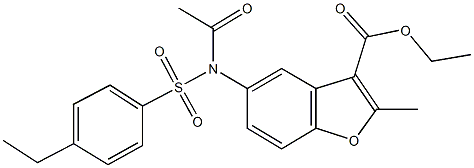 ethyl 5-{acetyl[(4-ethylphenyl)sulfonyl]amino}-2-methyl-1-benzofuran-3-carboxylate Structure