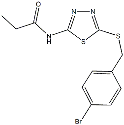 N-{5-[(4-bromobenzyl)sulfanyl]-1,3,4-thiadiazol-2-yl}propanamide Structure