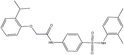 N-{4-[(2,4-dimethylanilino)sulfonyl]phenyl}-2-(2-isopropylphenoxy)acetamide Struktur
