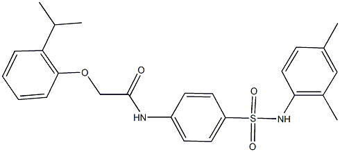 N-{4-[(2,4-dimethylanilino)sulfonyl]phenyl}-2-(2-isopropylphenoxy)acetamide 结构式