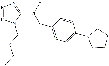 N-(1-butyl-1H-tetraazol-5-yl)-N-[4-(1-pyrrolidinyl)benzyl]amine,,结构式