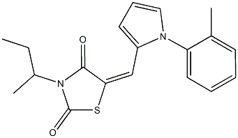 3-sec-butyl-5-{[1-(2-methylphenyl)-1H-pyrrol-2-yl]methylene}-1,3-thiazolidine-2,4-dione 结构式