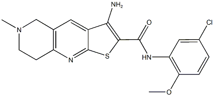 3-amino-N-(5-chloro-2-methoxyphenyl)-6-methyl-5,6,7,8-tetrahydrothieno[2,3-b][1,6]naphthyridine-2-carboxamide,,结构式