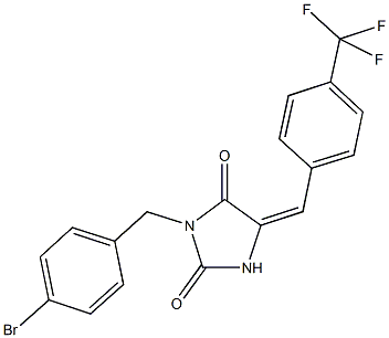 3-(4-bromobenzyl)-5-[4-(trifluoromethyl)benzylidene]-2,4-imidazolidinedione,,结构式