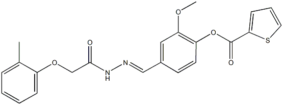 2-methoxy-4-{2-[(2-methylphenoxy)acetyl]carbohydrazonoyl}phenyl 2-thiophenecarboxylate Structure