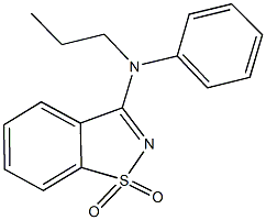 N-(1,1-dioxido-1,2-benzisothiazol-3-yl)-N-phenyl-N-propylamine,,结构式