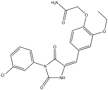 2-(4-{[1-(3-chlorophenyl)-2,5-dioxo-4-imidazolidinylidene]methyl}-2-ethoxyphenoxy)acetamide