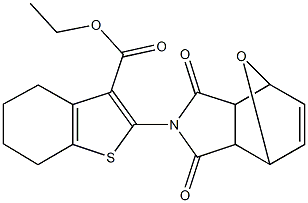 ethyl 2-(3,5-dioxo-10-oxa-4-azatricyclo[5.2.1.0~2,6~]dec-8-en-4-yl)-4,5,6,7-tetrahydro-1-benzothiophene-3-carboxylate 结构式