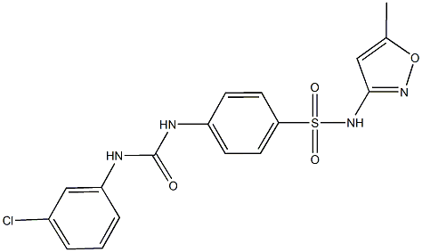 4-{[(3-chloroanilino)carbonyl]amino}-N-(5-methyl-3-isoxazolyl)benzenesulfonamide 结构式