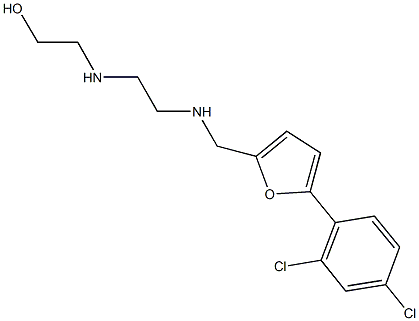 2-{[2-({[5-(2,4-dichlorophenyl)-2-furyl]methyl}amino)ethyl]amino}ethanol Struktur