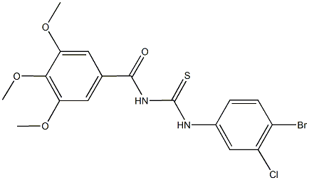 N-(4-bromo-3-chlorophenyl)-N'-(3,4,5-trimethoxybenzoyl)thiourea Structure