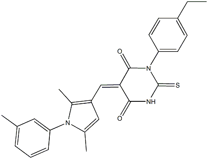 5-{[2,5-dimethyl-1-(3-methylphenyl)-1H-pyrrol-3-yl]methylene}-1-(4-ethylphenyl)-2-thioxodihydro-4,6(1H,5H)-pyrimidinedione