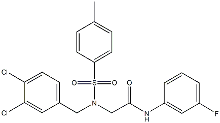 2-{(3,4-dichlorobenzyl)[(4-methylphenyl)sulfonyl]amino}-N-(3-fluorophenyl)acetamide Struktur