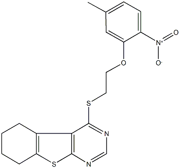  4-[(2-{2-nitro-5-methylphenoxy}ethyl)sulfanyl]-5,6,7,8-tetrahydro[1]benzothieno[2,3-d]pyrimidine