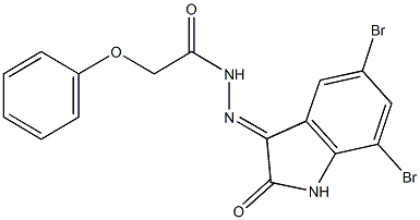 N'-(5,7-dibromo-2-oxo-1,2-dihydro-3H-indol-3-ylidene)-2-phenoxyacetohydrazide Struktur