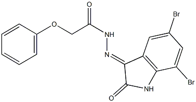 N'-(5,7-dibromo-2-oxo-1,2-dihydro-3H-indol-3-ylidene)-2-phenoxyacetohydrazide Structure