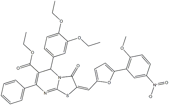 ethyl 5-(3,4-diethoxyphenyl)-2-[(5-{5-nitro-2-methoxyphenyl}-2-furyl)methylene]-3-oxo-7-phenyl-2,3-dihydro-5H-[1,3]thiazolo[3,2-a]pyrimidine-6-carboxylate