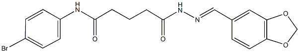 5-[2-(1,3-benzodioxol-5-ylmethylene)hydrazino]-N-(4-bromophenyl)-5-oxopentanamide Structure