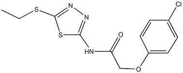 2-(4-chlorophenoxy)-N-[5-(ethylsulfanyl)-1,3,4-thiadiazol-2-yl]acetamide Structure